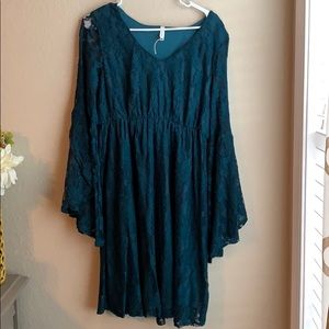 Turquoise Maternity lace dress by Pink Blush